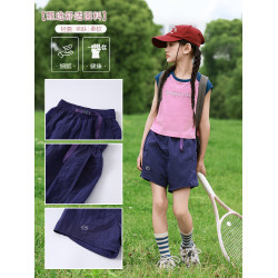 親子女童工裝運動短褲夏季薄款洋氣中大童2025新款兒童夏裝休閒褲