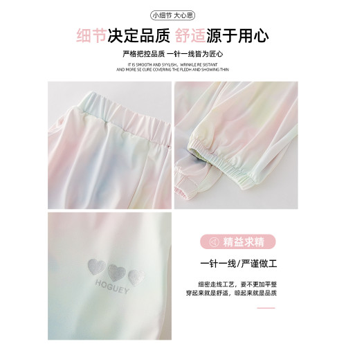 女童褲子夏季2025新款兒童冰絲速乾防蚊長褲夏薄款防曬大童運動褲