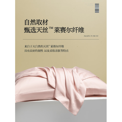 輕奢萊賽爾天絲棉枕套一對裝純色酒店100長絨棉全棉枕頭套48*74cm