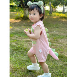 嬰兒衣服夏裝2025夏季新款寶寶連體衣小怪獸造型立體尾巴連體哈衣