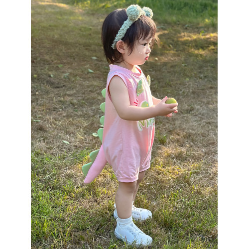 嬰兒衣服夏裝2025夏季新款寶寶連體衣小怪獸造型立體尾巴連體哈衣