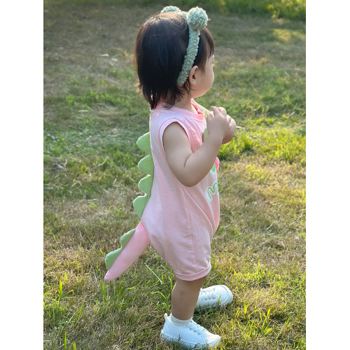 嬰兒衣服夏裝2025夏季新款寶寶連體衣小怪獸造型立體尾巴連體哈衣