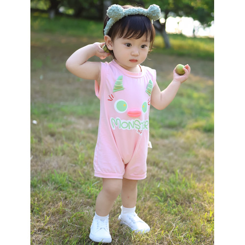 嬰兒衣服夏裝2025夏季新款寶寶連體衣小怪獸造型立體尾巴連體哈衣