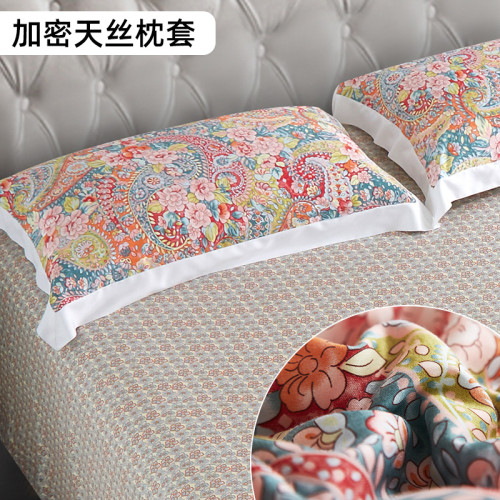 春夏季天絲枕套一對裝48x74cm輕奢高級感家用單床單人貢緞枕頭皮