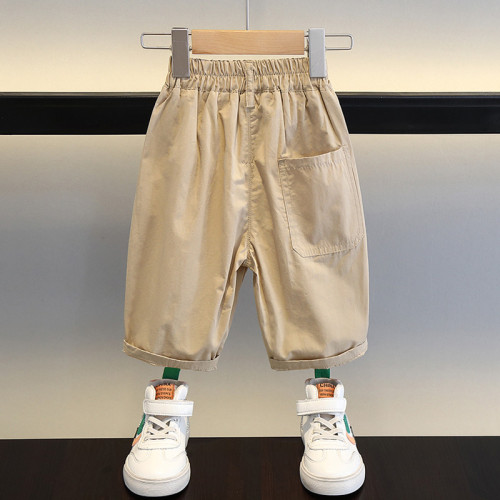 男童夏季中褲2025新款洋氣寶寶夏裝七分褲男孩兒童帥氣炸街休閒褲