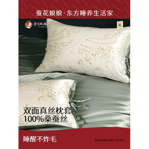 高級國風真絲枕套桑蠶絲48cmx74cm枕芯內膽套單個家用枕頭套親膚