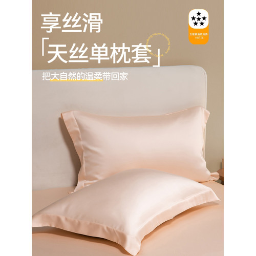 100S A類輕奢天絲枕套48×74cm夏天純色蘭精天絲枕頭套一對裝家用