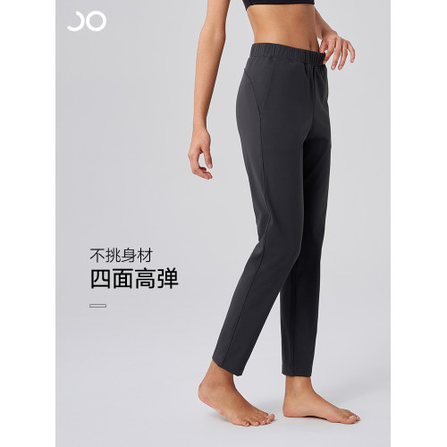 焦瑪 夏季九分休閒運動褲 輕盈透氣錐形直筒褲顯瘦排汗松緊腰長褲