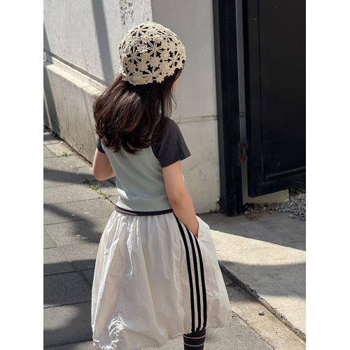 柒號童倉女童韓版工裝風半身裙夏裝新款女大童運動抽繩山系裙子潮