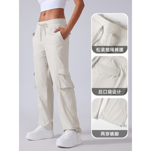 抽繩速乾工裝褲女款夏季Dance Studio外穿寬松休閒運動褲健身長褲