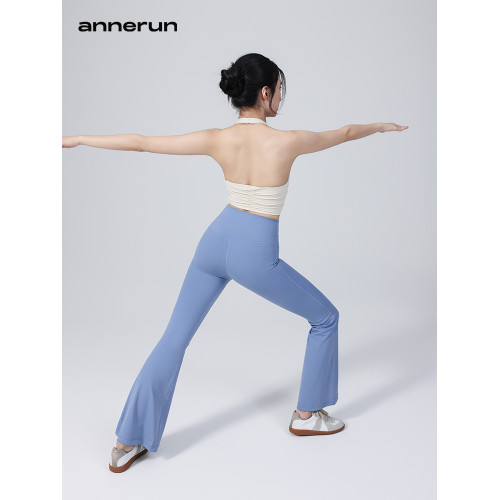 annerun微喇瑜伽褲女提臀運動褲健身高腰顯瘦濶腿褲緊身喇叭褲