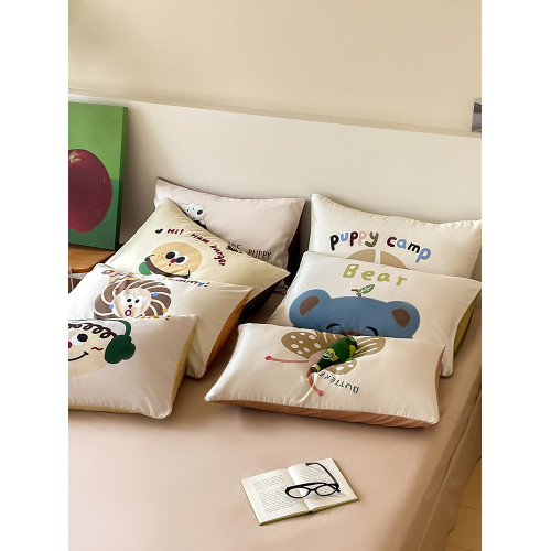 木悠童趣可愛ins風新疆長絨棉枕套全棉純棉單個枕頭套48cmx74cm