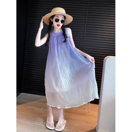 英國NextKiss女童連衣裙夏季2025新款兒童吊帶裙大童多巴胺小洋裙