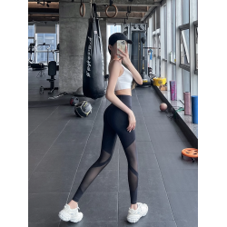 NextLori瑜珈服女套裝夏高腰提臀緊身跑步健身網紗拼接彈力運動褲