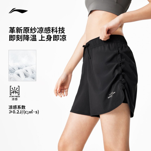 李甯速乾褲丨防走光假兩件短褲女夏季瑜伽跑步褲吸溼透氣運動褲子