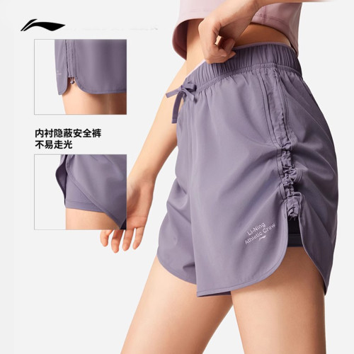 李甯速乾褲丨防走光假兩件短褲女夏季瑜伽跑步褲吸溼透氣運動褲子