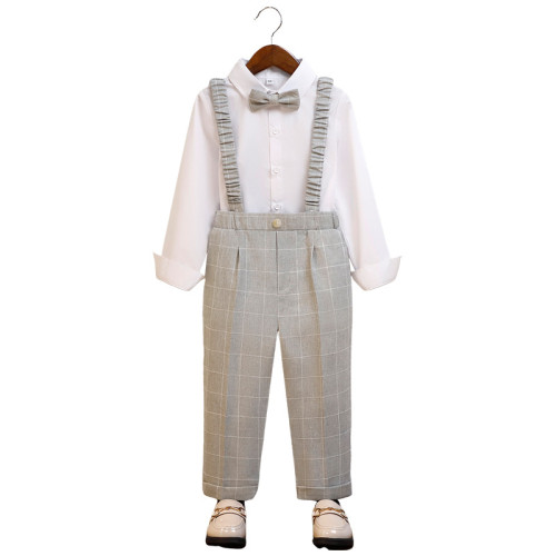 英國NEXT  wild兒童禮服春秋男童襯衫背帶褲套裝花童主持人演出服