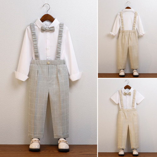 英國NEXT  wild兒童禮服春秋男童襯衫背帶褲套裝花童主持人演出服