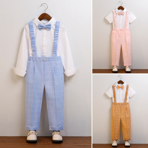英國NEXT  wild兒童禮服春秋男童襯衫背帶褲套裝花童主持人演出服