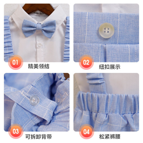 英國NEXT  wild兒童禮服春秋男童襯衫背帶褲套裝花童主持人演出服