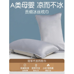 德國冰絲枕巾夏季涼感可固定枕套枕巾枕芯隔離層單人綁帶枕巾新款
