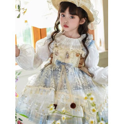 女童連衣裙夏季新款洛麗塔兒童高級異域風公主裙女孩生日禮服裙子