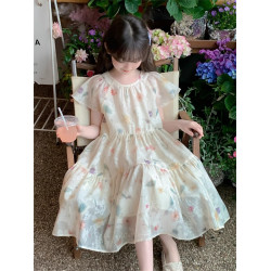 英國Next Svip女童連衣裙夏裝2025新款童裝女孩好看碎花公主裙夏