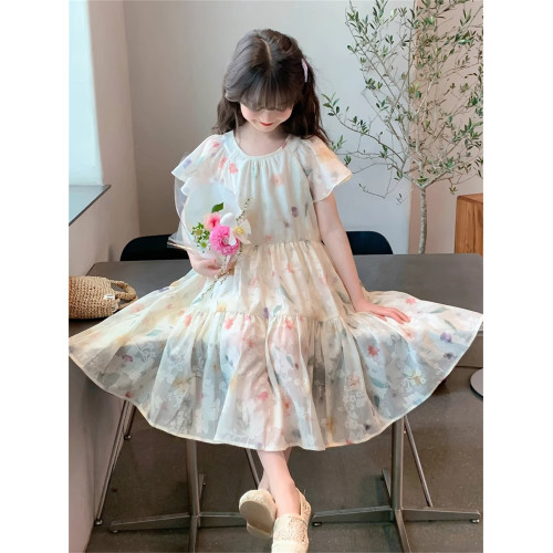 英國Next Svip女童連衣裙夏裝2025新款童裝女孩好看碎花公主裙夏