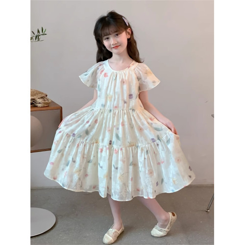 英國Next Svip女童連衣裙夏裝2025新款童裝女孩好看碎花公主裙夏