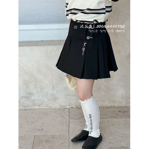 波拉韓女童洋氣短袖polo衫2025款夏裝女孩條紋T恤中大童半袖上衣