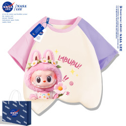 NASA女童純棉t恤短袖2025新款夏季童裝洋氣女孩衣服兒童半袖上衣