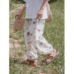 MOMOCO/瑪米瑪卡2025夏新款男女童中性兒童可愛熊貓薄款防蚊褲子