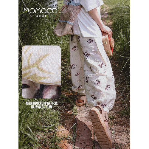 MOMOCO/瑪米瑪卡2025夏新款男女童中性兒童可愛熊貓薄款防蚊褲子