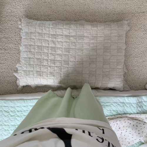 hellowoogirl店主自用性價比極高福利款韓國進口絎縫荷葉花邊枕套