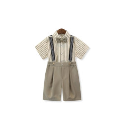 next tsi男童夏季小禮服套裝花童婚禮背帶褲兒童主持人紳士演出服