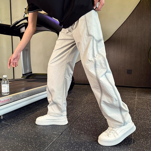 it neith BIAS高級設計感彎刀褲男紥染直筒濶腿褲痞帥運動休閒褲