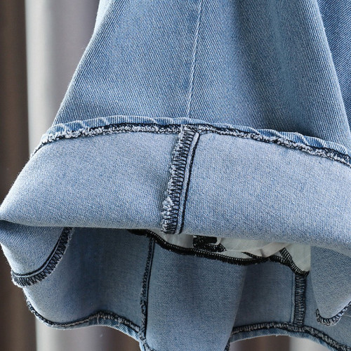 女童牛仔半身裙2025新款夏裝中大童夏季半截裙女孩a字裙兒童短裙7 女童牛仔半身裙2025新款夏裝中大童夏季半截裙女孩a字裙兒童短裙7