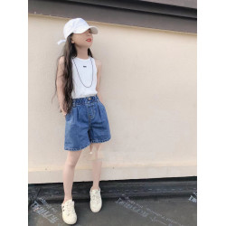 波拉韓童裝女童牛仔短褲洋氣2025夏裝兒童外穿熱褲中大童時尚褲子