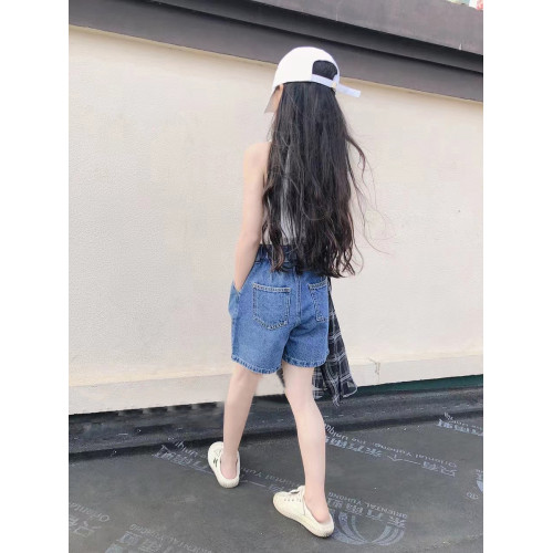 波拉韓童裝女童牛仔短褲洋氣2025夏裝兒童外穿熱褲中大童時尚褲子