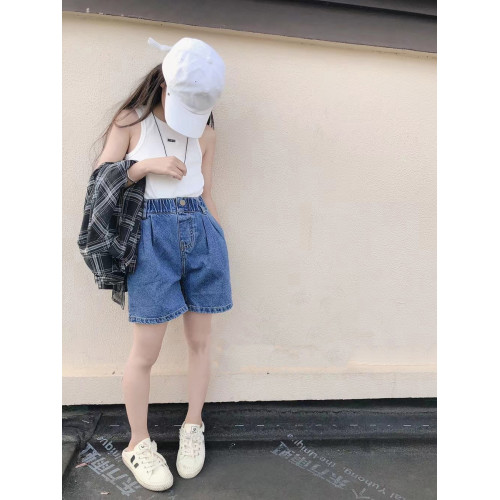 波拉韓童裝女童牛仔短褲洋氣2025夏裝兒童外穿熱褲中大童時尚褲子