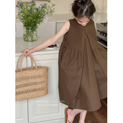 高級感女童夏裝連衣裙2025新款兒童裙子無袖背心裙女孩洋氣公主裙