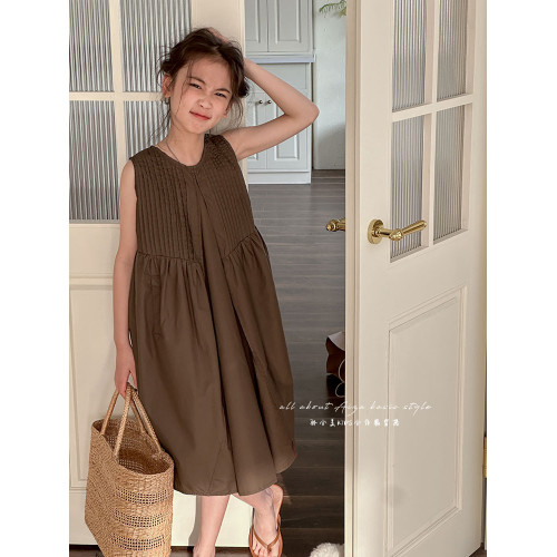 高級感女童夏裝連衣裙2025新款兒童裙子無袖背心裙女孩洋氣公主裙