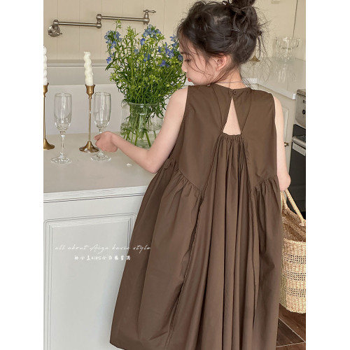 高級感女童夏裝連衣裙2025新款兒童裙子無袖背心裙女孩洋氣公主裙