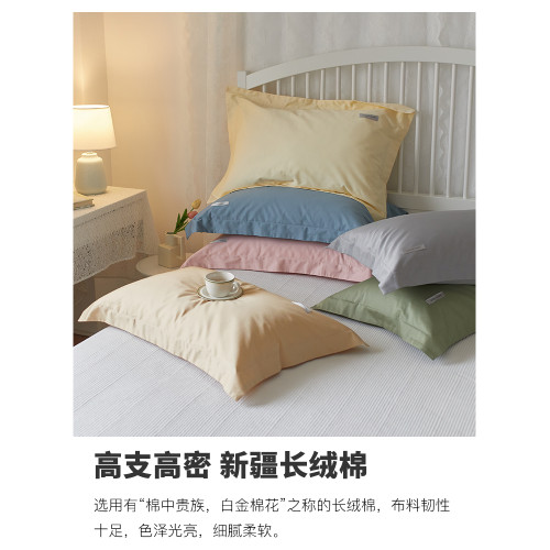 木悠輕奢高級感枕套新疆貢緞長絨棉枕頭套全棉純棉單人枕芯內膽套