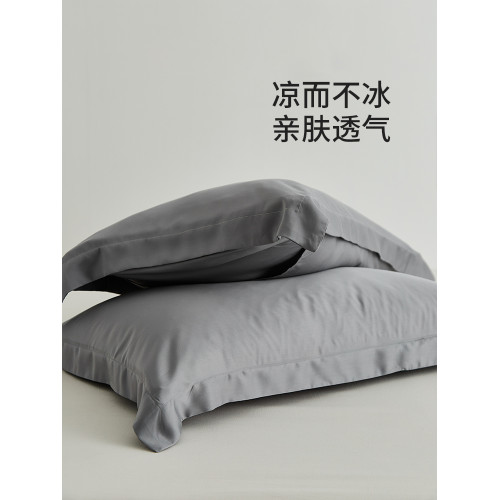 60支天絲純色枕套一對裝萊賽爾涼感親膚枕頭套家用冰絲枕罩枕芯套