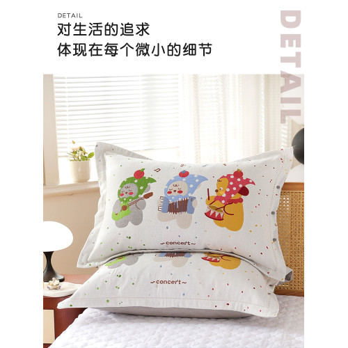 按釦純棉紗布枕套一對裝成人家用枕芯內膽套全包親膚全棉厚枕頭套