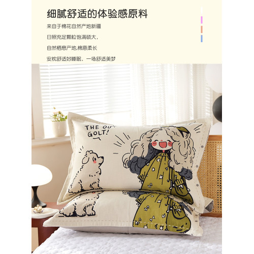 按釦純棉紗布枕套一對裝成人家用枕芯內膽套全包親膚全棉厚枕頭套
