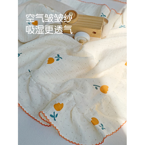 夏季荷葉邊全棉紗布卡通兒童枕套純棉女寶寶乳膠枕頭套枕芯套枕巾