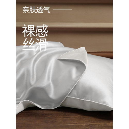 夢灣裡19姆米100%桑蠶絲AB面真絲枕套絲綢禮物男女一對裝48x74cm