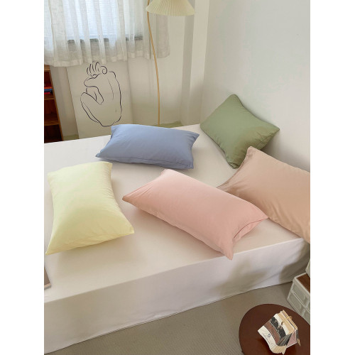 60支裸睡級｜百搭純色60支新疆長絨棉枕套純棉枕頭套枕巾單衹單人